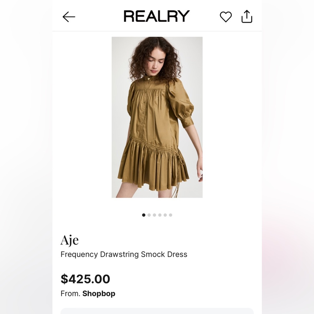 Aje Frequency Drawstring Smock Dress